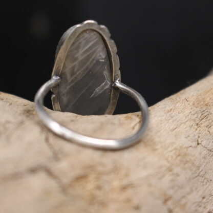 Oceans Inside- Solid Fine Silver and Rainbow Moonstone - Image 4