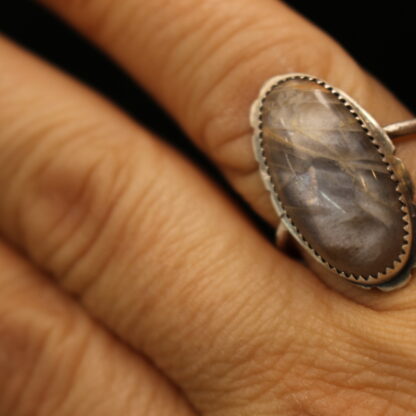 Oceans Inside- Solid Fine Silver and Rainbow Moonstone - Image 7