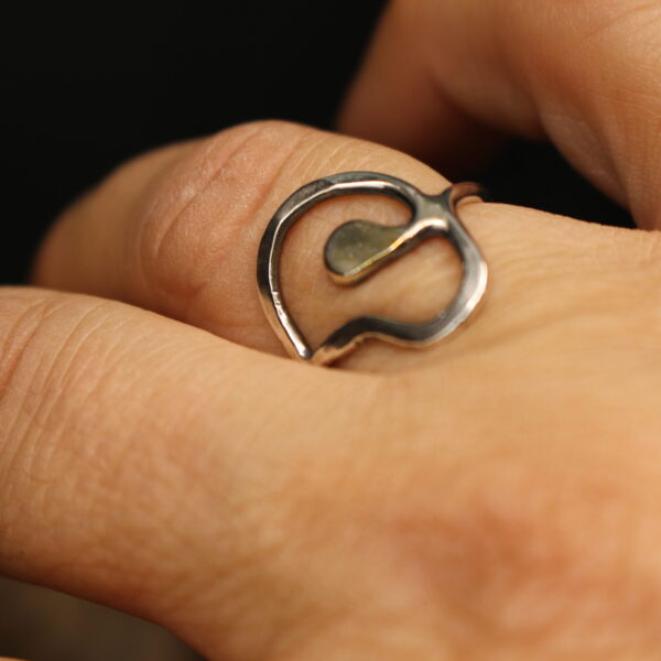 Inwards- Solid Fine Silver Statement Ring - Image 5