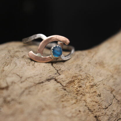 Blue and True- Solid Sterling Silver, Copper and Apatite Gemstone
