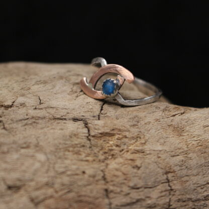 Blue and True- Solid Sterling Silver, Copper and Apatite Gemstone - Image 4
