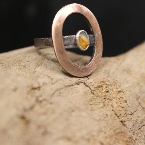 Coat of Arms- Solid Sterling Silver, Copper and Ethiopian Opal.