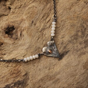 My Heart Grows - Sterling Silver, Copper and Gemstone Beads Necklace.
