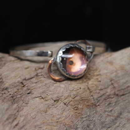 Perfect Vision - Copper, Sterling Silver and Clear Quartz Bracelet.