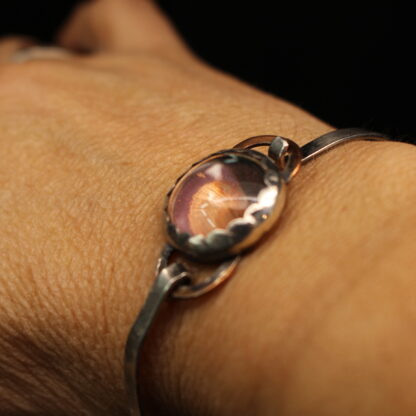 Perfect Vision - Copper, Sterling Silver and Clear Quartz Bracelet. - Image 3