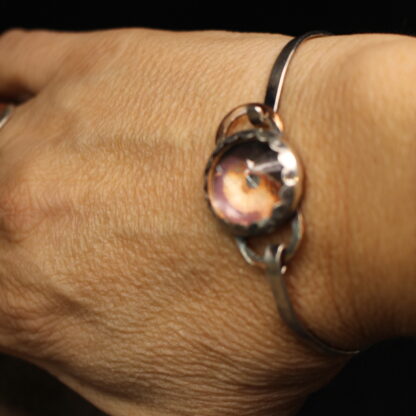 Perfect Vision - Copper, Sterling Silver and Clear Quartz Bracelet. - Image 4
