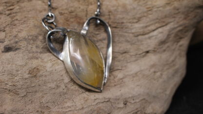 Citrous Glowing Heart - Sterling Silver and Citrine Gemstone Necklace - Image 7