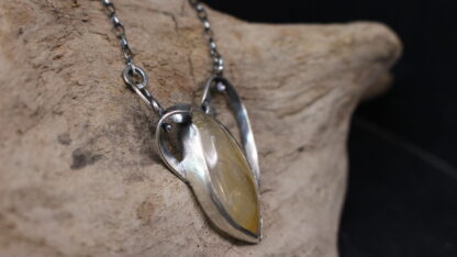 Citrous Glowing Heart - Sterling Silver and Citrine Gemstone Necklace - Image 6