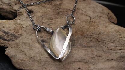 Citrous Glowing Heart - Sterling Silver and Citrine Gemstone Necklace - Image 4