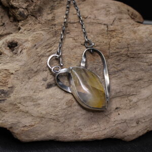 Citrous Glowing Heart - Sterling Silver and Citrine Gemstone Necklace