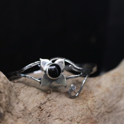 Black Ivy in Bloom - Sterling Silver and Onyx Bracelet. - Image 2