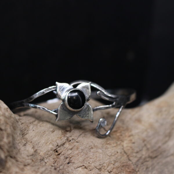 Black Ivy in Bloom - Sterling Silver and Onyx Bracelet. - Image 2