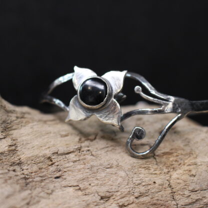 Black Ivy in Bloom - Sterling Silver and Onyx Bracelet.