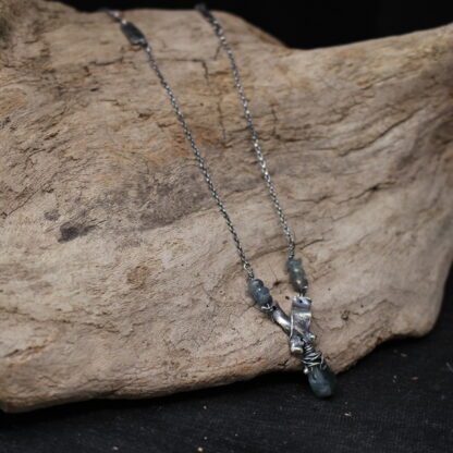 Moss Crox - Sterling Silver, Moss Agate Gemstone Necklace - Image 3