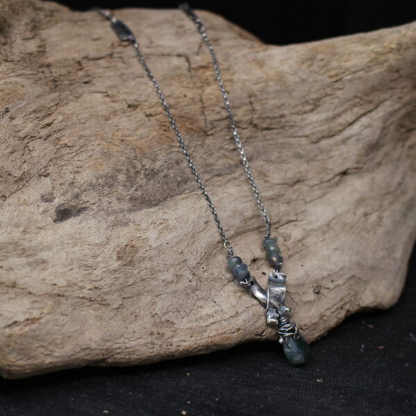 Moss Crox - Sterling Silver, Moss Agate Gemstone Necklace - Image 3