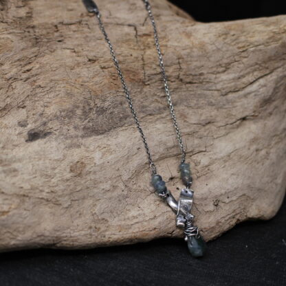 Moss Crox - Sterling Silver, Moss Agate Gemstone Necklace - Image 2