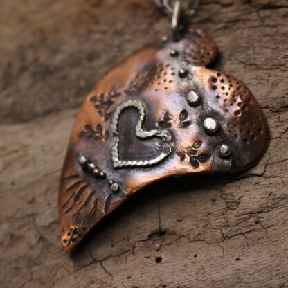 Queen of Broken Hearts - Sterling Silver and Copper Necklace - Image 3