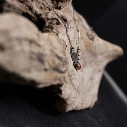 Fountain of Light- Sterling Silver, Copper and Orange Carnelian Agate Necklace - Image 6