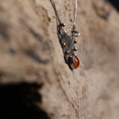 Fountain of Light- Sterling Silver, Copper and Orange Carnelian Agate Necklace - Image 10
