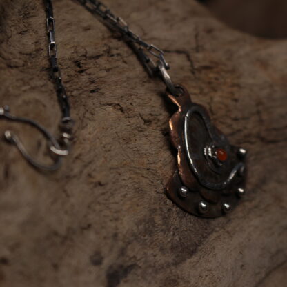 From India With Love- Sterling Silver, Copper and Orange Carnelian Agate Necklace - Image 6
