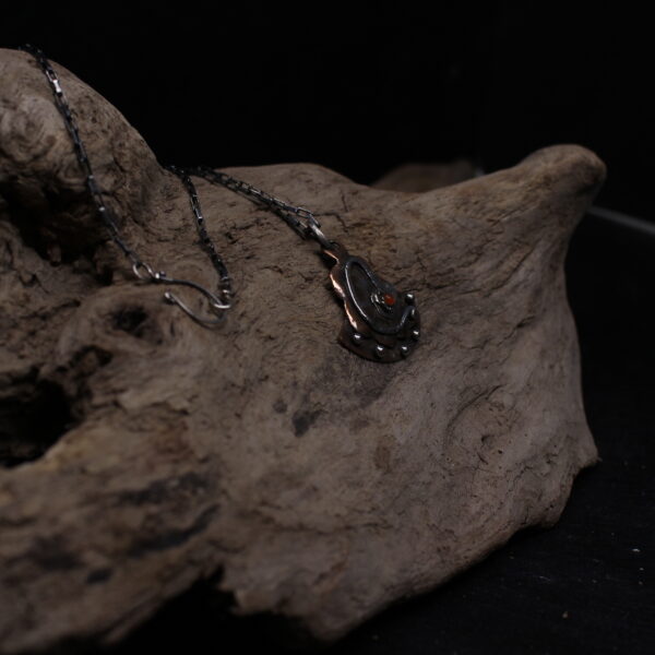 From India With Love- Sterling Silver, Copper and Orange Carnelian Agate Necklace - Image 7