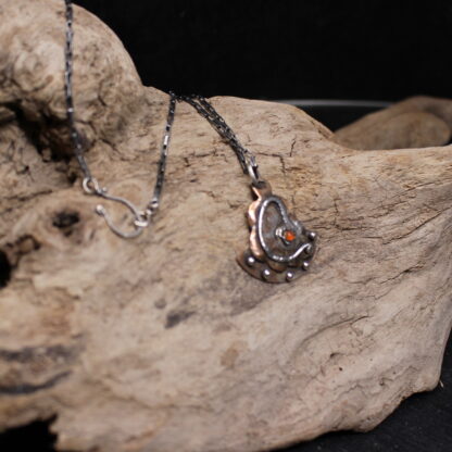 From India With Love- Sterling Silver, Copper and Orange Carnelian Agate Necklace - Image 8