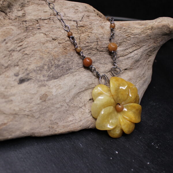 Sun in Bloom - Sterling Silver and Aventurine Gemstone Necklace - Image 3