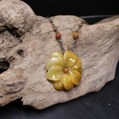Sun in Bloom - Sterling Silver and Aventurine Gemstone Necklace