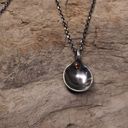 Lovely Scoop - Sterling Silver and Copper Necklace