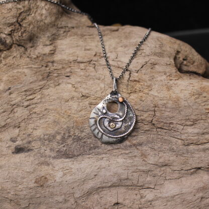 Whimsical Yang - Sterling Silver and Copper Necklace - Image 3