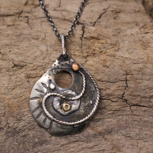 Whimsical Yang - Sterling Silver and Copper Necklace