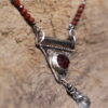 Ancient Tear- Sterling Silver, Madagascar Ruby, Aquamarine and Carnelian Necklace - Image 5