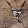 Ancient Tear- Sterling Silver, Madagascar Ruby, Aquamarine and Carnelian Necklace - Image 7