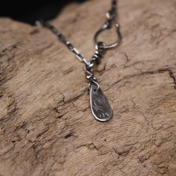 Ancient Tear- Sterling Silver, Madagascar Ruby, Aquamarine and Carnelian Necklace - Image 11