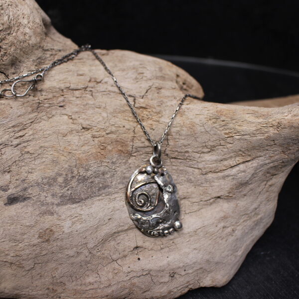 Refuge Under the Waves- Sterling Silver and Copper Necklace - Image 3
