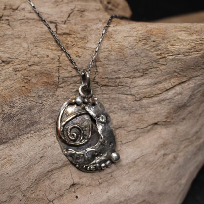 Refuge Under the Waves- Sterling Silver and Copper Necklace