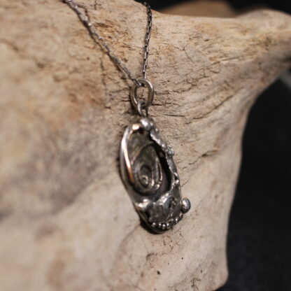 Refuge Under the Waves- Sterling Silver and Copper Necklace - Image 4