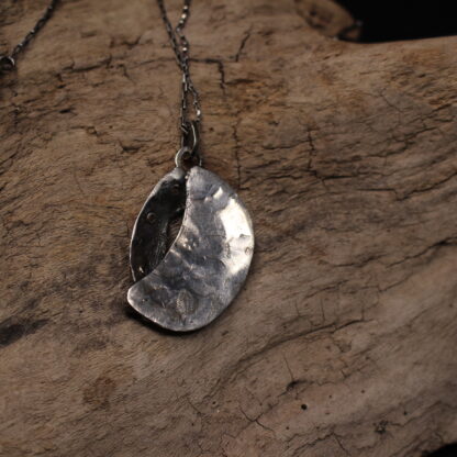 Refuge Under the Waves- Sterling Silver and Copper Necklace - Image 7