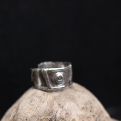 Oceans Inside- Solid Rustic Fine Silver Ring (Labradorite Gemstone) - Image 10