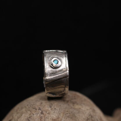 Oceans Inside- Solid Rustic Fine Silver Ring (Labradorite Gemstone) - Image 13