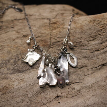 The Sum of My Pieces - Sterling Silver Asymmetric Necklace